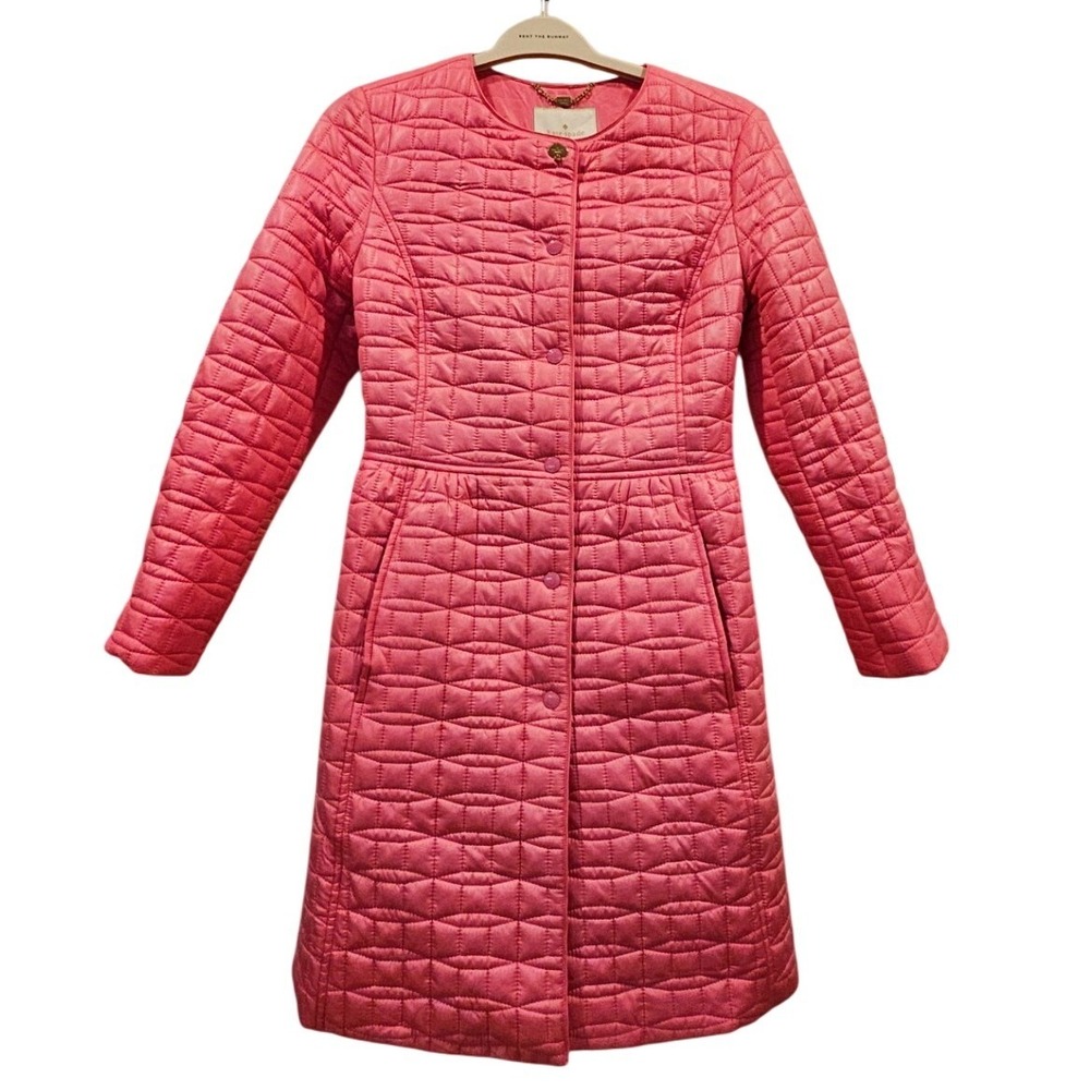 Kate Spade New York Pink Quilted Bow Back Puffer Coat K26714C Womens Medium